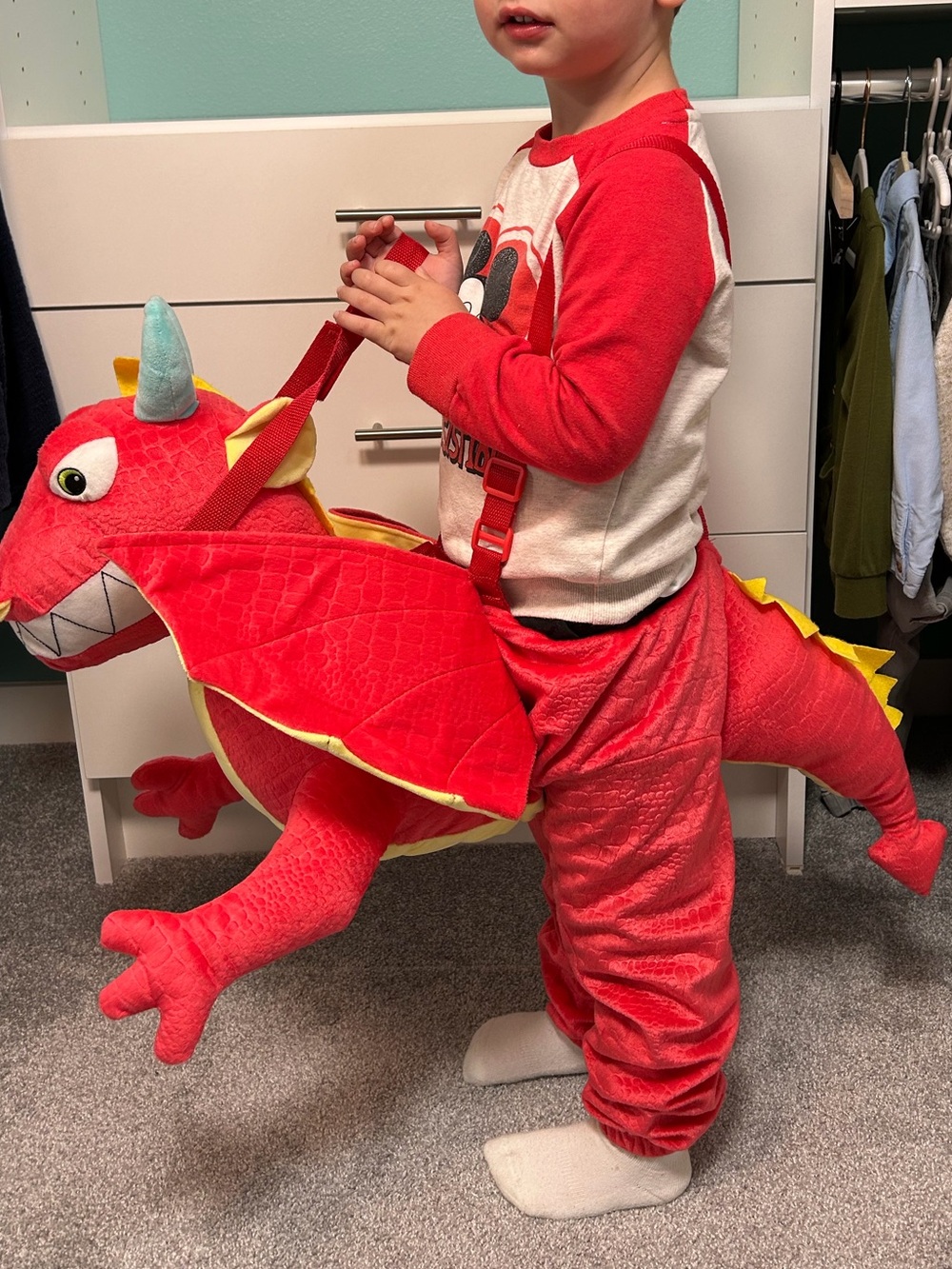 Red Dragon Ride-On Kids Costume